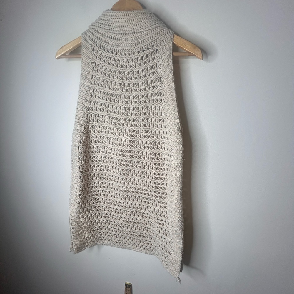 Free People Northern Lights Sleeveless Crochet Sweater Ivory/Cream Size XS - Picture 6 of 6